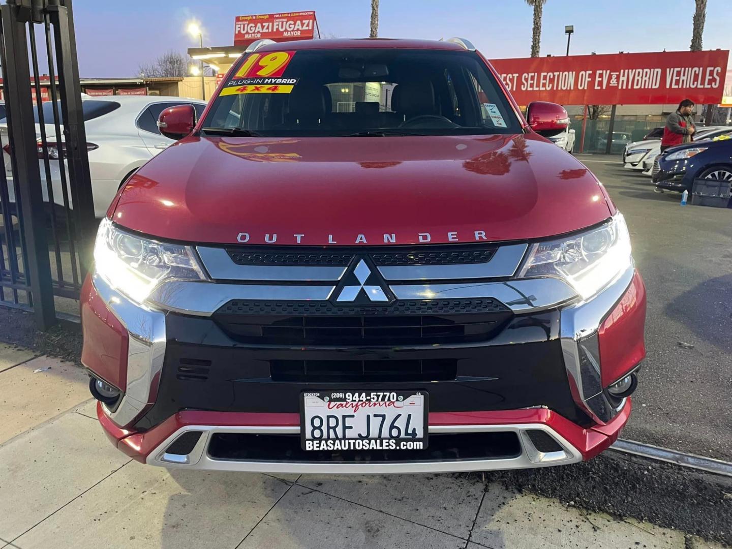 2019 RED /BLACK Mitsubishi Outlander PHEV (JA4J24A55KZ) , located at 744 E Miner Ave, Stockton, CA, 95202, (209) 944-5770, 37.956863, -121.282082 - Photo#2